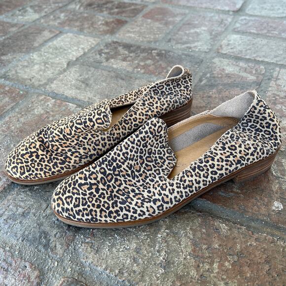 Lucky Brand Cahill Flat Leopard Loafers Shoes Size 7 Suede Animal Print - Picture 3 of 7